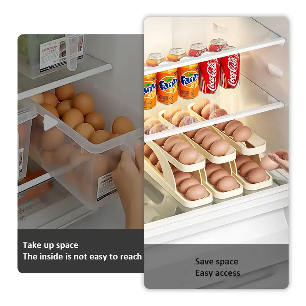 Plastic Automatic Rolling Egg Dispenser Holder