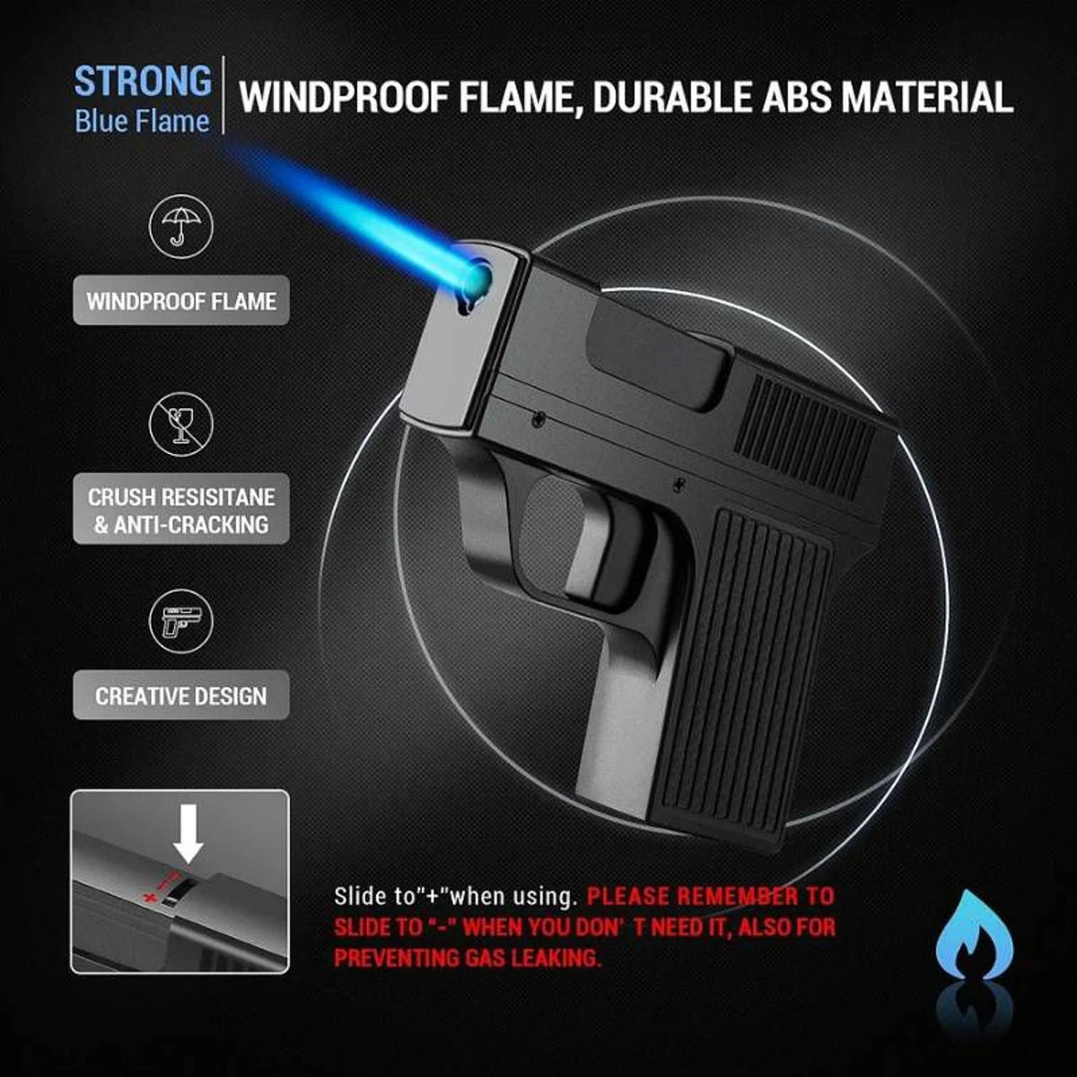 🔫 Windproof Plastic Gun Shape Lighter – Style Meets Flame!